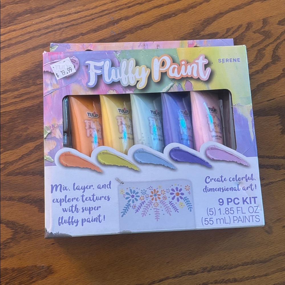 🔵 3/$25 Tulip Fluffy Paint 9-Piece Kit - Multicolor